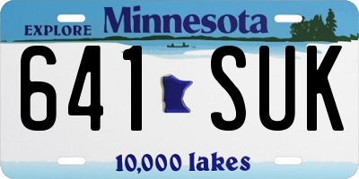 MN license plate 641SUK