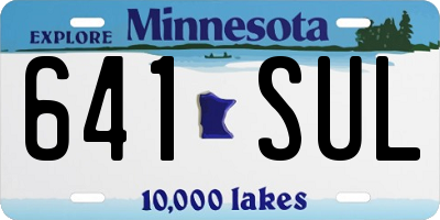 MN license plate 641SUL