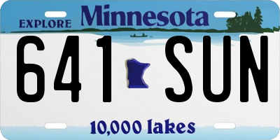 MN license plate 641SUN