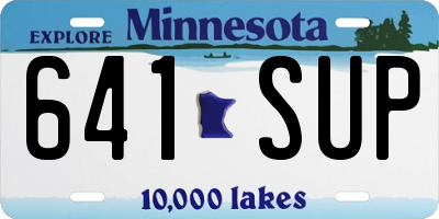 MN license plate 641SUP