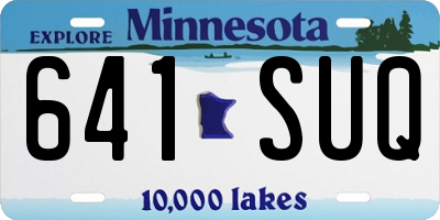 MN license plate 641SUQ
