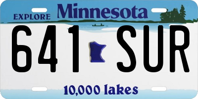 MN license plate 641SUR