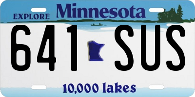MN license plate 641SUS