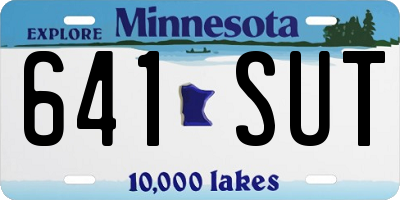 MN license plate 641SUT