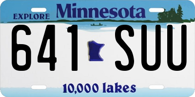 MN license plate 641SUU