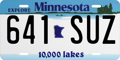 MN license plate 641SUZ