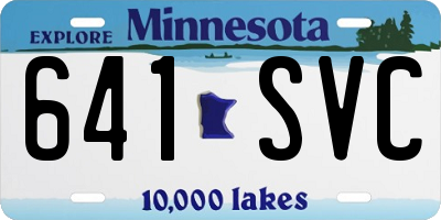 MN license plate 641SVC