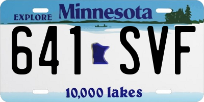 MN license plate 641SVF