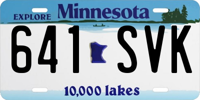 MN license plate 641SVK