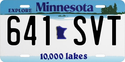 MN license plate 641SVT