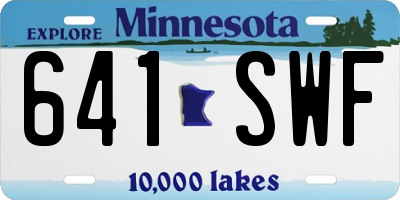 MN license plate 641SWF