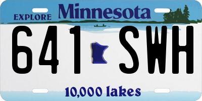 MN license plate 641SWH