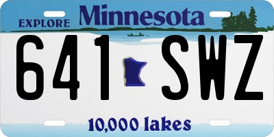 MN license plate 641SWZ