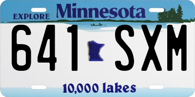 MN license plate 641SXM