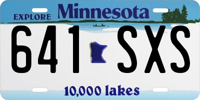 MN license plate 641SXS