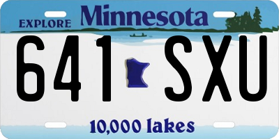 MN license plate 641SXU