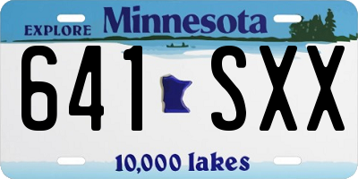 MN license plate 641SXX