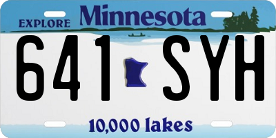 MN license plate 641SYH