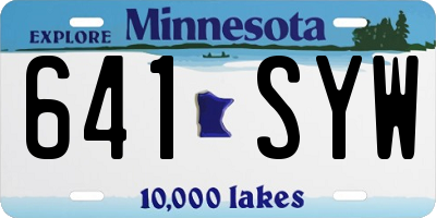 MN license plate 641SYW