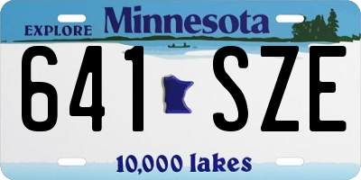 MN license plate 641SZE