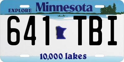 MN license plate 641TBI