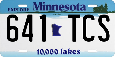MN license plate 641TCS