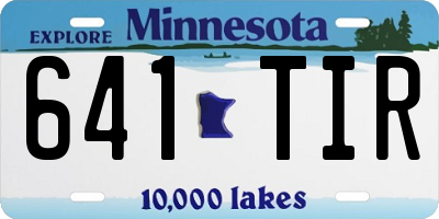 MN license plate 641TIR