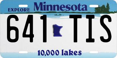 MN license plate 641TIS
