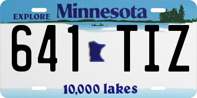 MN license plate 641TIZ