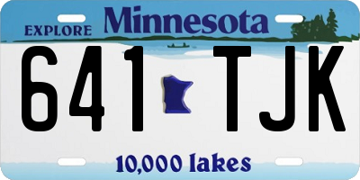 MN license plate 641TJK