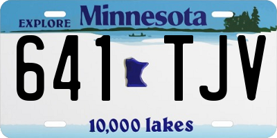 MN license plate 641TJV