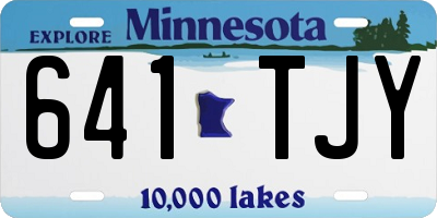 MN license plate 641TJY