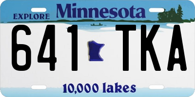 MN license plate 641TKA