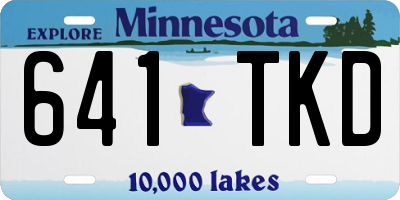 MN license plate 641TKD