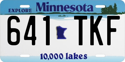 MN license plate 641TKF