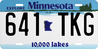 MN license plate 641TKG