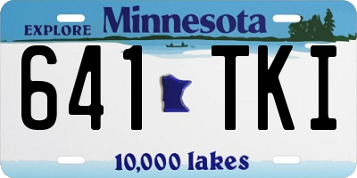 MN license plate 641TKI