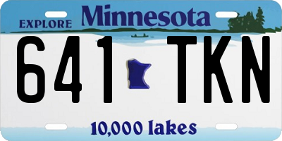 MN license plate 641TKN