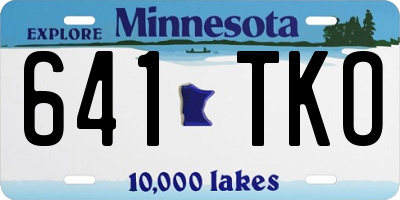 MN license plate 641TKO