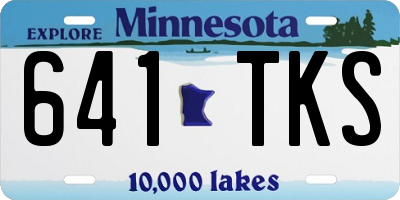MN license plate 641TKS