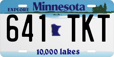 MN license plate 641TKT