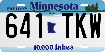MN license plate 641TKW