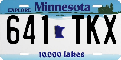 MN license plate 641TKX