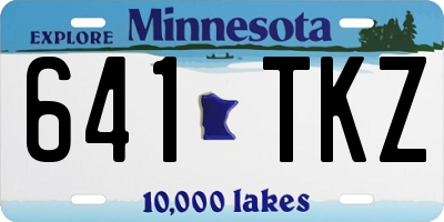 MN license plate 641TKZ