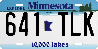 MN license plate 641TLK