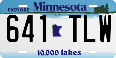 MN license plate 641TLW