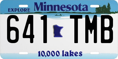 MN license plate 641TMB