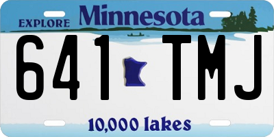 MN license plate 641TMJ