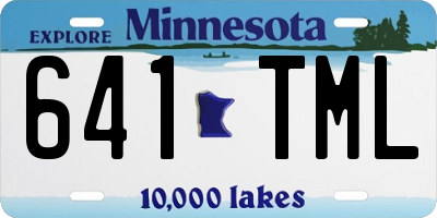 MN license plate 641TML