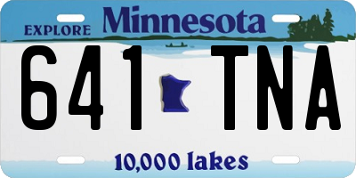 MN license plate 641TNA